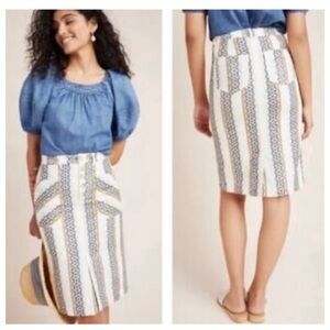 Anthropologie Quincy Eyelet Pencil Skirt.